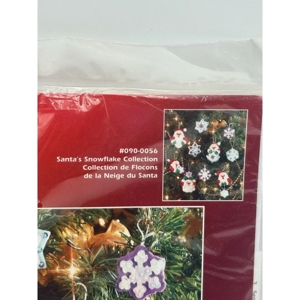 Janlynn Felt Applique Kit Santa's Snowflake Collection Tree Ornaments